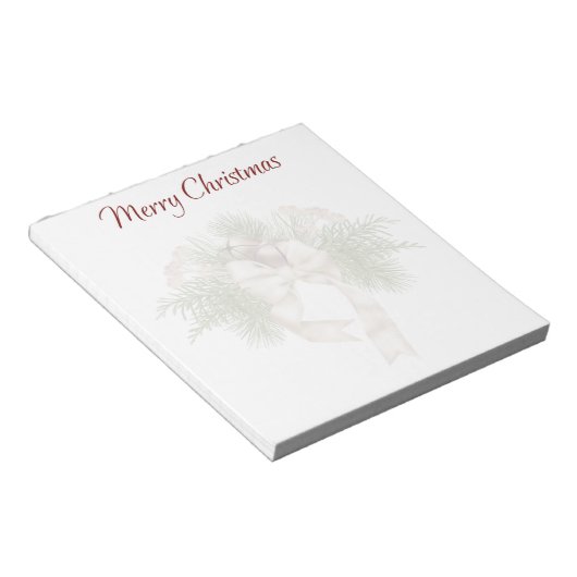 Red Boho Waterverf Merry Kerstmis Notitieblokken (Schuin)