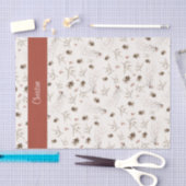 Red Boho Woodland Winterberry Monogram Tissuepapier (Craft)