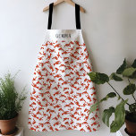 Red Boiled Crawfish gepersonaliseerde naam Schort<br><div class="desc">Een leuk rood gekookt rivierkreeftenpatroon print schort. Personaliseer met jouw naam of een inside joke om dit schort uniek te maken!</div>