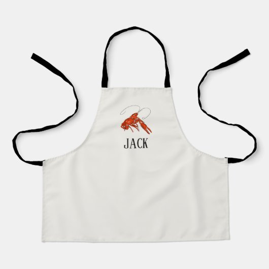 Red Boiled Crawfish gepersonaliseerde naam Schort (Voorkant)