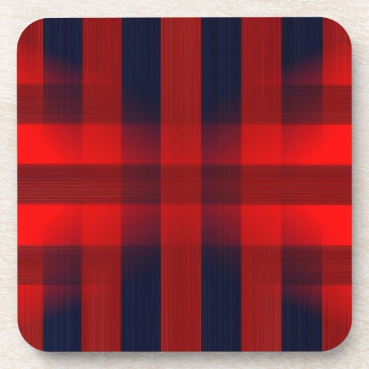 Red Bokeh Buffalo Plaid Bier Onderzetter (Voorkant)