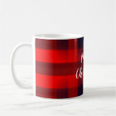 Red Bokeh Buffalo Plaid Christmas Koffiemok (Links)