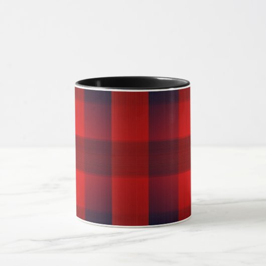 Red Bokeh Buffalo Plaid Mok (Midden)