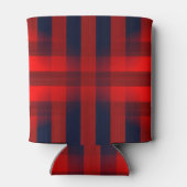 Red Bokeh Buffalo Plaid Monogram Blikjeskoeler (Achterkant)