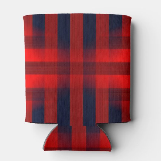 Red Bokeh Buffalo Plaid Monogram Blikjeskoeler (Achterkant)