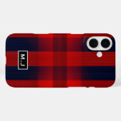 Red Bokeh Buffalo Plaid Monogram Case-Mate iPhone Case (Achterkant (horizontaal))