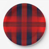 Red Bokeh Buffalo Plaid Papieren Bordje (Voorkant)