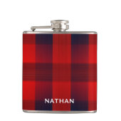Red Bokeh Buffalo Plaid Personalised Heupfles (Voorkant)