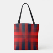 Red Bokeh Buffalo Plaid Tote Bag (Achterkant)