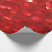 Red Bokeh Glitter Print Cadeaupapier (Hoek)