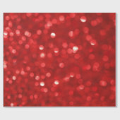Red Bokeh Glitter Print Cadeaupapier (Vlak)