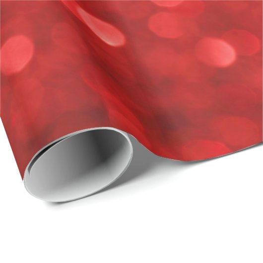 Red Bokeh Glitter Print Cadeaupapier (Rol Hoek)
