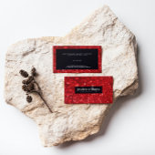 Red Bokeh Glitter & Sparkles Black Accents Visitekaartje