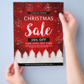 Red Bokeh Kerstverkoop Retail Advertentie Flyer (Hand)