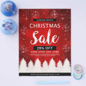 Red Bokeh Kerstverkoop Retail Advertentie Flyer (Enkel)