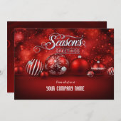 Red Bokeh Sparkle Elegance Corporate Feestdagenkaart (Voorkant / Achterkant)