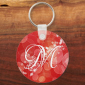Red Bokeh Valentijnse Hearts Gift. Tekst Sleutelhanger (Voorkant)