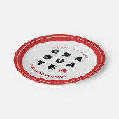 Red Bold AFSTUDEREN Letters en Pet Afstuderen Papieren Bordje (Gekanteld)