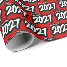 Red Bold Brush Class of 2027 Wrapping Paper Cadeaupapier