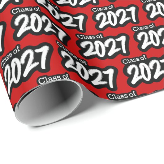 Red Bold Brush Class of 2027 Wrapping Paper Cadeaupapier (Rol Hoek)