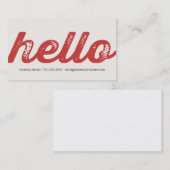 Red Bold Hallo Design Calling Cards Contactkaartje (Voorkant / Achterkant)