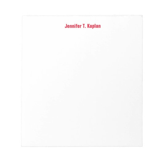 Red Bold Name Plain Simple Professional Modern Notitieblok (Voorkant)