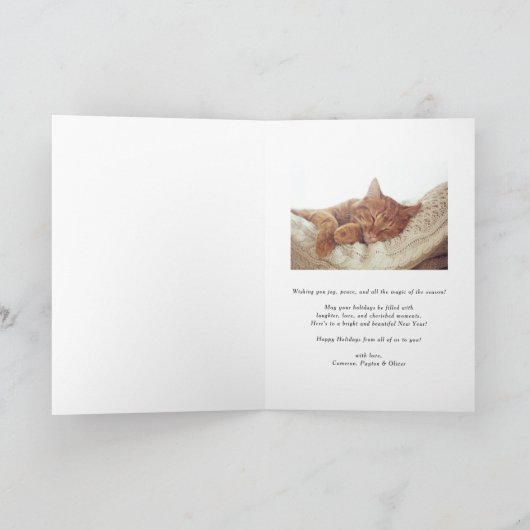 Red Bold Retro Vrolijk Typografie Foto Kerst Feestdagen Kaart (Binnen)