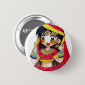Red Bollywood Ronde Button 5,7 Cm (Voorkant /achterkant)