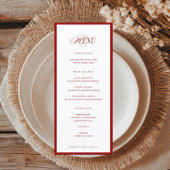 Red Bon Appetit Classic Elegante Fancy bruiloft Menu