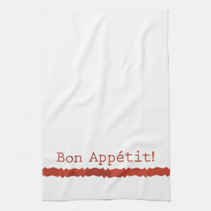 Red Bon Appétit Tea Towel Kitchen Towel Theedoek