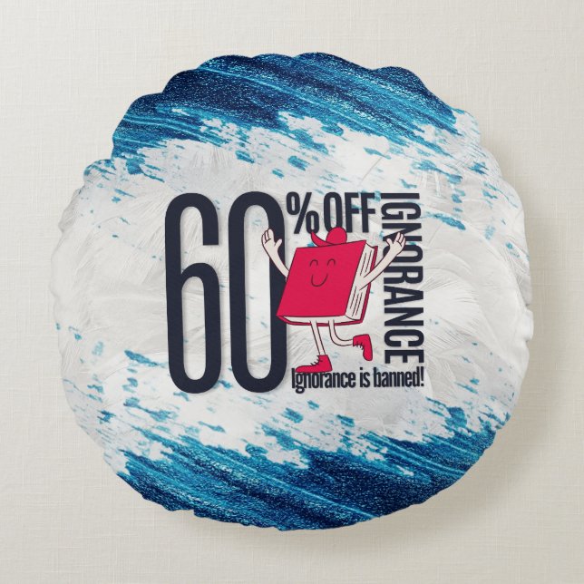 Red Book Character Ignorance Banned Round Pillow Rond Kussen (Voorkant)