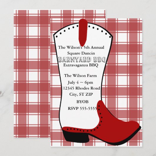 Red Boot Kaart (Voorkant / Achterkant)