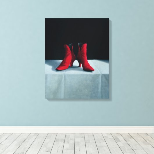Red Boots 1995 Canvas Afdruk (Insitu (Houten vloer))