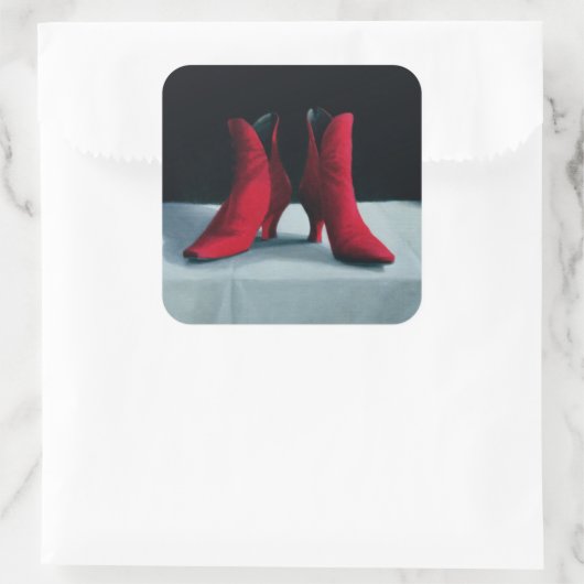 Red Boots 1995 Vierkante Sticker (Tas)