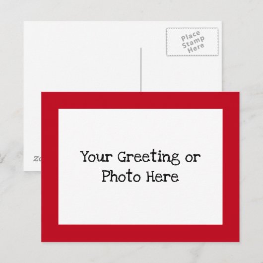 Red Border Briefkaart (Voorkant / Achterkant)