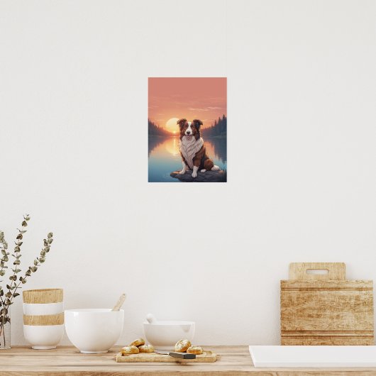 Red Border Collie Poster (Keuken)
