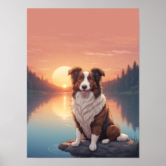 Red Border Collie Poster (Voorkant)