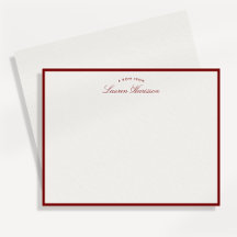 Red Border Elegant Modern Stationery Note Kaart