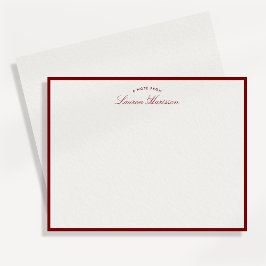 Red Border Elegant Modern Stationery Note Kaart