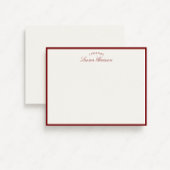 Red Border Elegant Modern Stationery Note Kaart