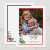 Red Border Holiday Foto Platte Kaart (Voorkant / Achterkant)