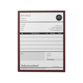 Red Border Minimalist Business Invoice Sjabloon Notitieblok