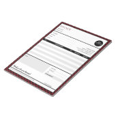 Red Border Minimalist Business Invoice Sjabloon Notitieblok (Schuin)