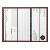 Red Border Minimalist Business Invoice Sjabloon Notitieblok (Voorkant)