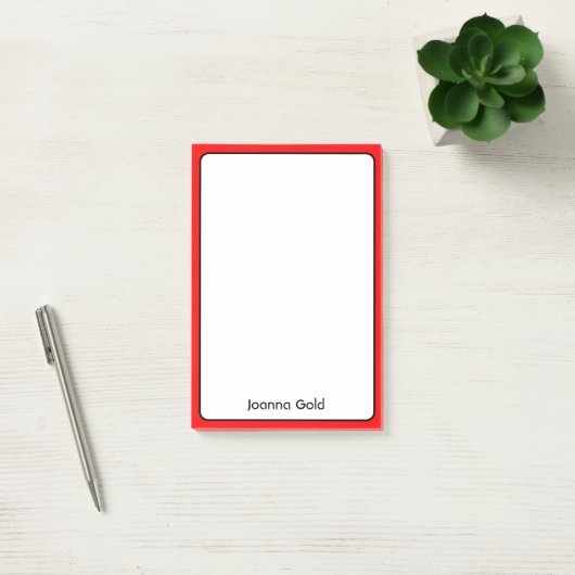 Red Border Minimalist Professionele Eenvoudige Naa Post-it® Notes (Kantoor)