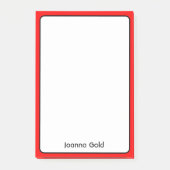Red Border Minimalist Professionele Eenvoudige Naa Post-it® Notes (Voorkant)