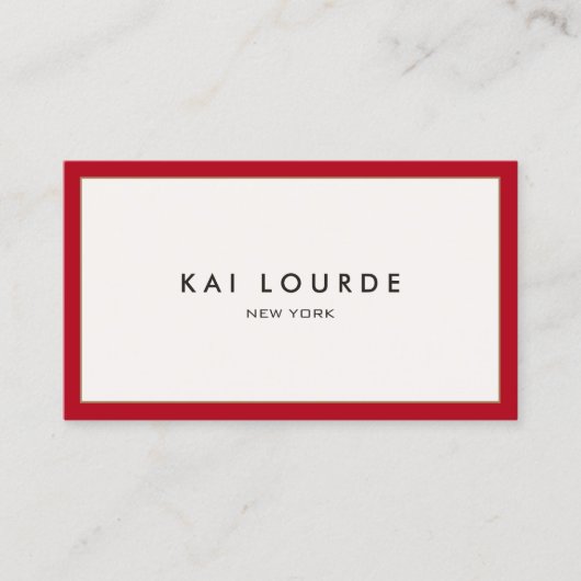 Red Border Modern Professional Visitekaartje (Voorkant)