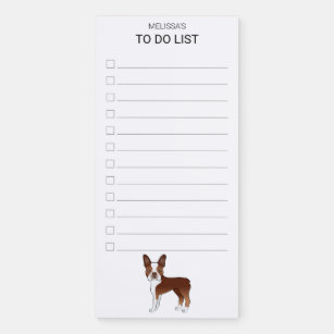 Red Boston Terrier belt Dog om checklist te doen Magnetisch Notitieblok