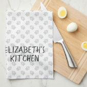 Red Boston Terrier Cartoon Dog & Your Custom Text Theedoek (Quarter Fold)