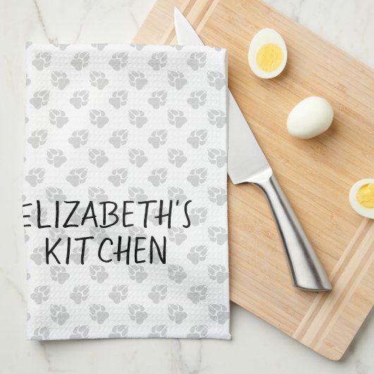 Red Boston Terrier Cartoon Dog & Your Custom Text Theedoek (Quarter Fold)